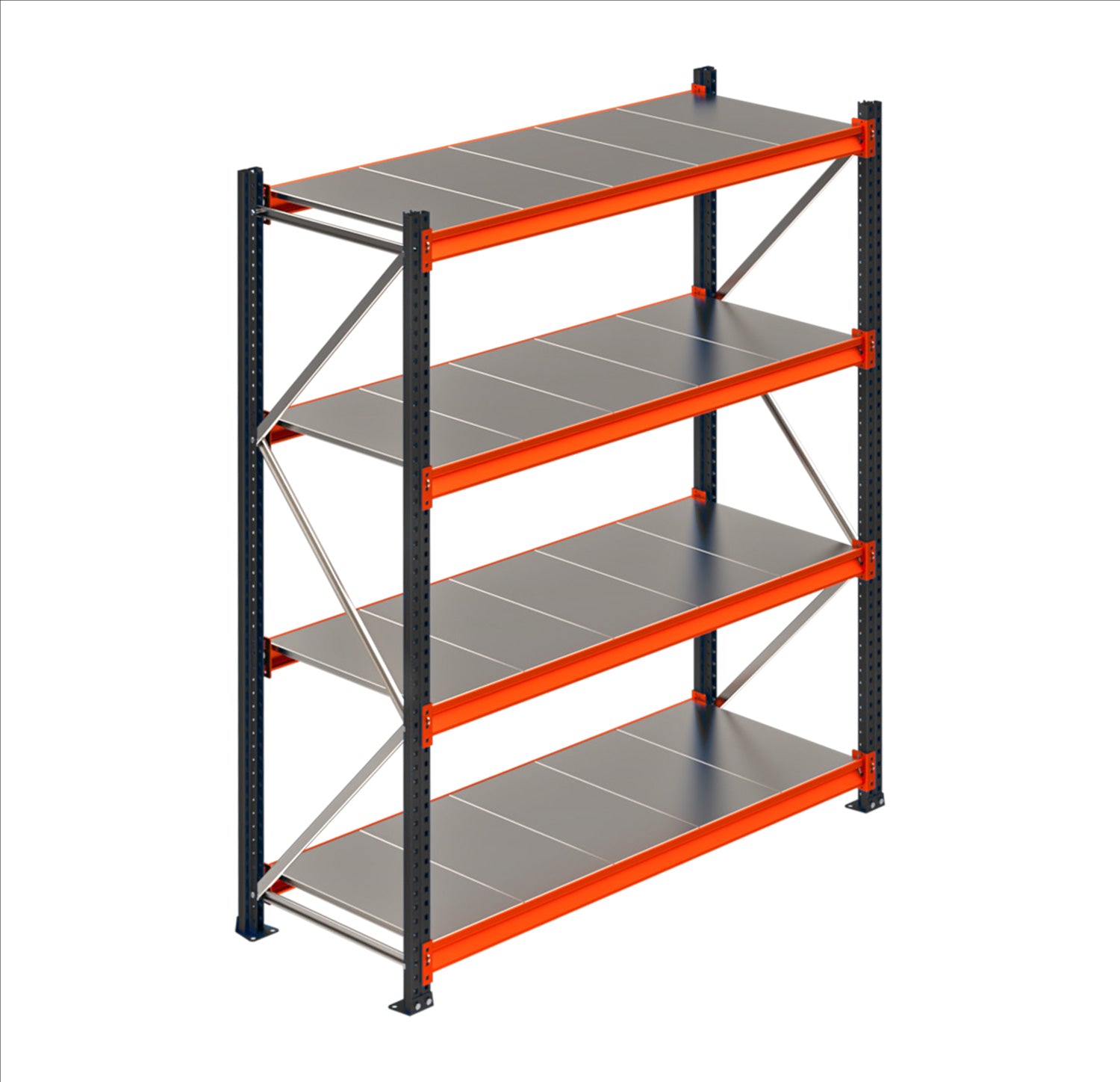 Profiled metal shelves 60x250 cm - Polirack™ light storage shelf 200-350 kg/level