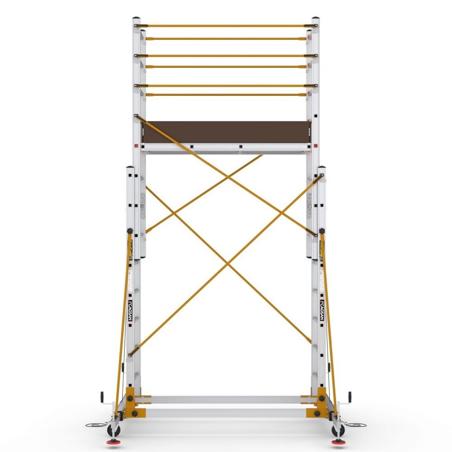 Mobile telescopic aluminum scaffolding S004XLN - Working height 455 cm - Free shipping - Brand Mobech &amp; Cagsan